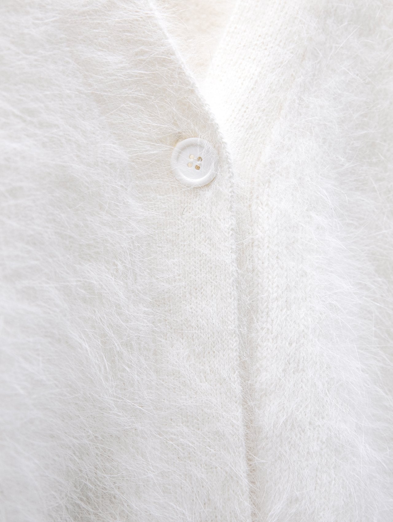 MALU Mink Angora Cardigan White - SUENE