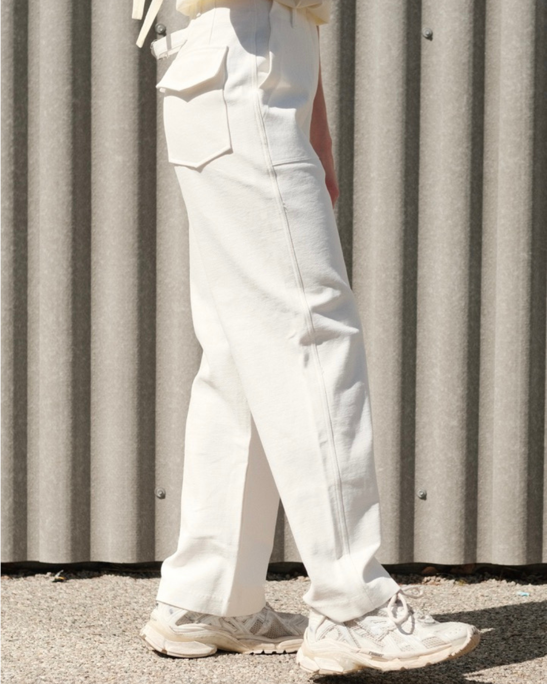 MILA White Gardener Pants - SUENE