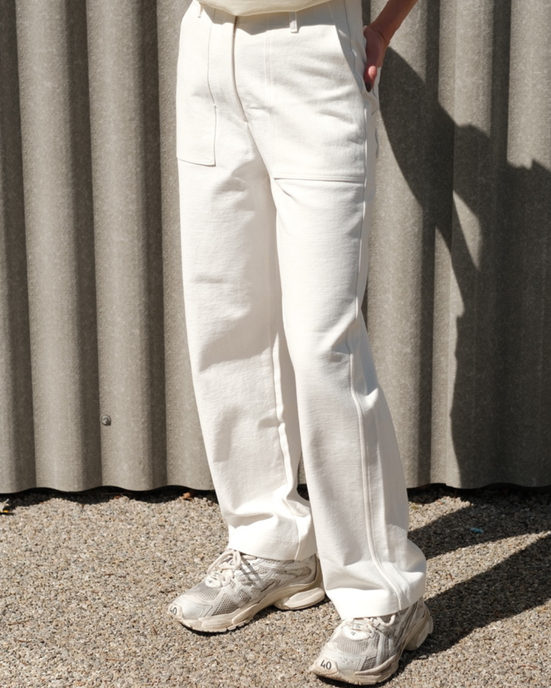 MILA White Gardener Pants - SUENE