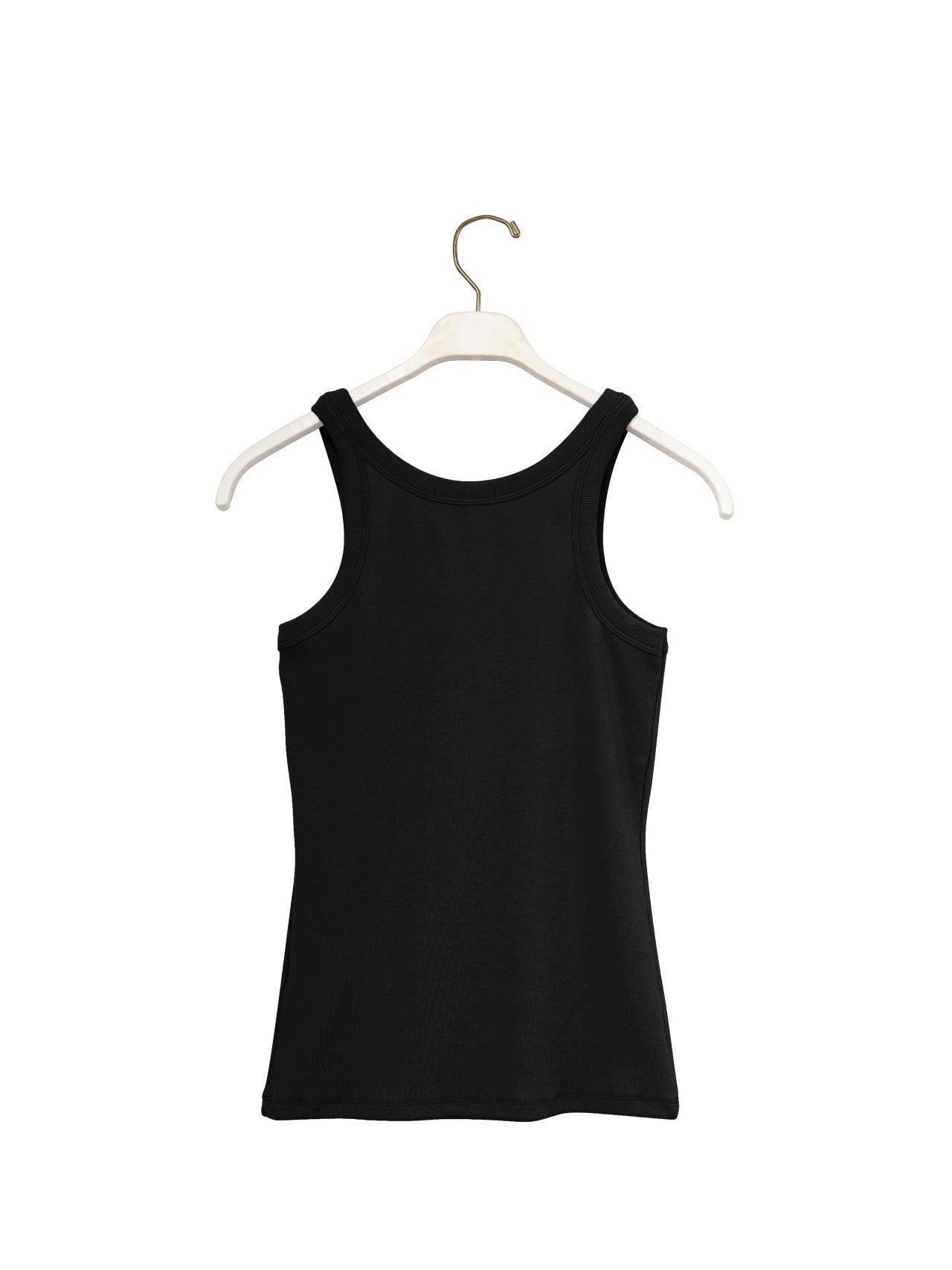 ALIA Sleeveless Rib Jersey Tank Top - Black - SUENE