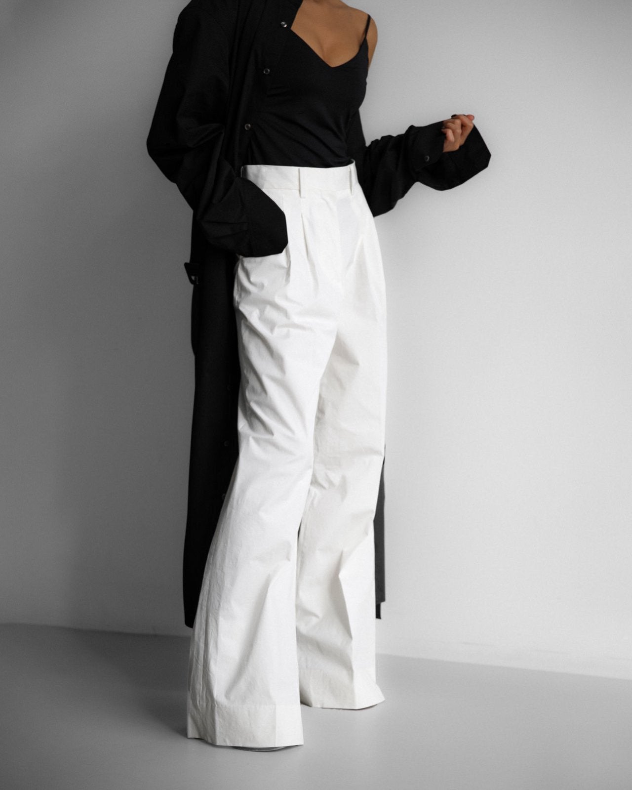 VICKY Cotton Suit Pants white - SUENE